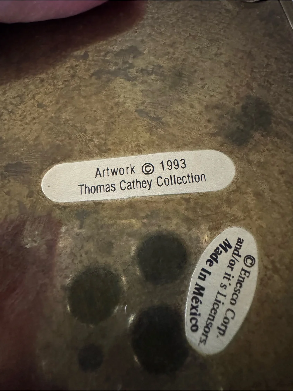 Vintage 1993 Enesco Thomas Cathey Blue Glass Angel Jewelry Box